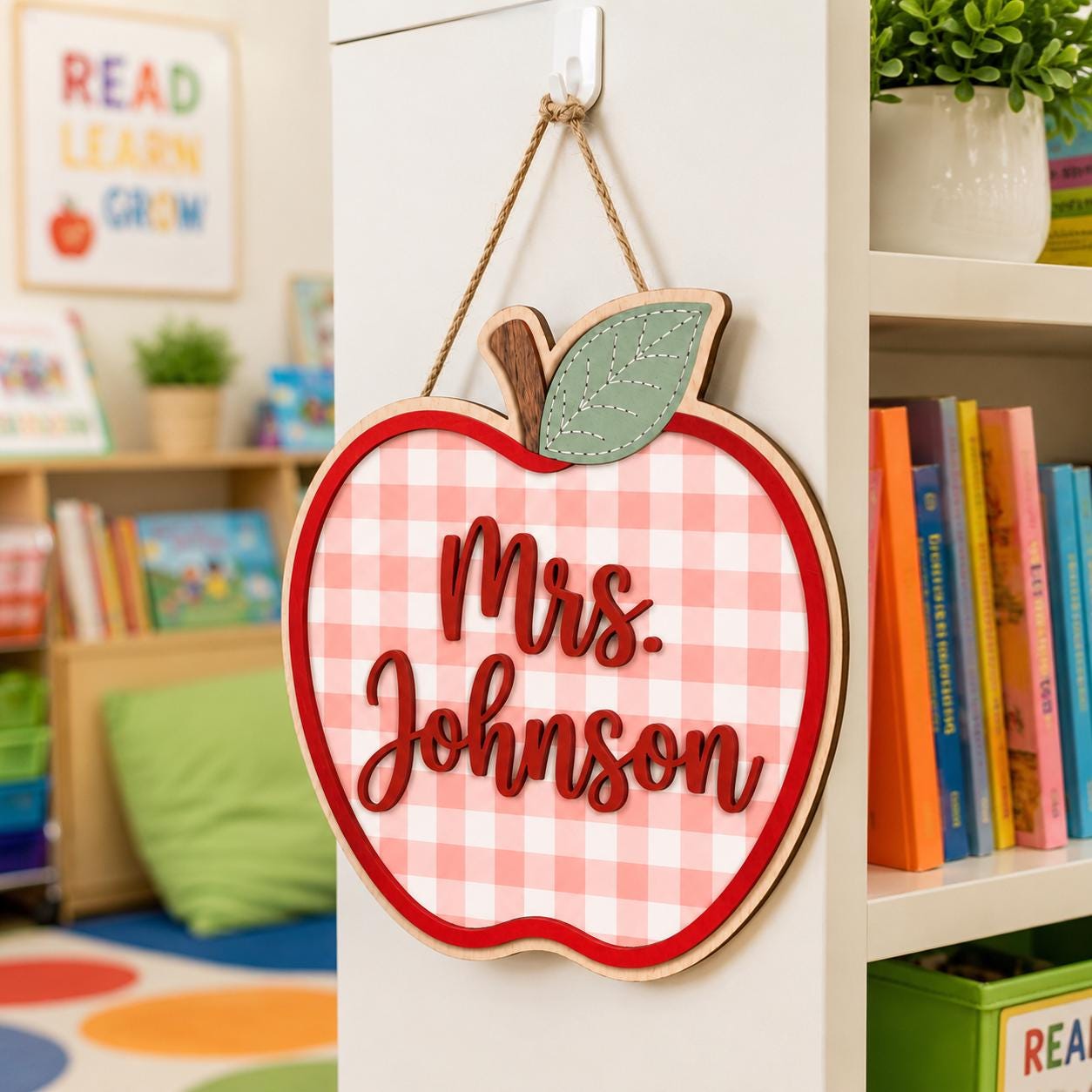 Personalized Apple Teacher Sign for classroom decor