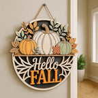Hello Fall Pumpkin Door Sign alternate product view
