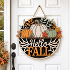 Hello Fall Pumpkin Door Sign design detail