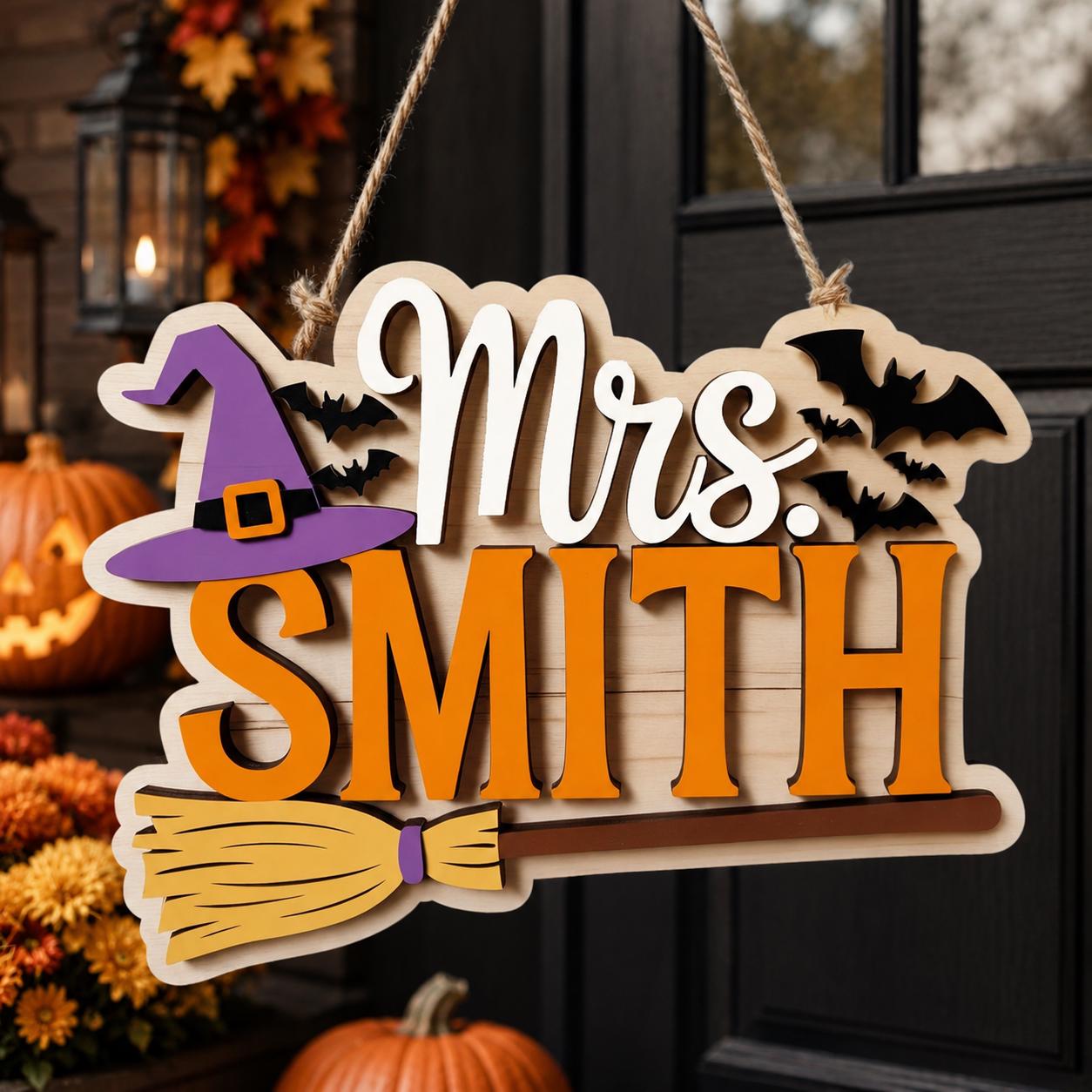 Personalized Halloween Door Sign detail