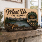 Personalized Lake House Sign display detail