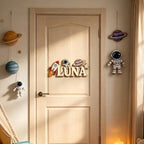 Personalized Space-Themed Baby Name Sign - Wooden Nursery Wall Decor