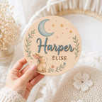 Personalized Bunny Birth Announcement for nursery decor