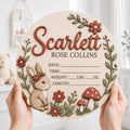Personalized Bunny Birth Stats Sign