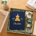 Personalized Floral Bear Baby Photo Album - Embroidered Memory Book
