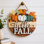 Hello Fall Pumpkin Door Hanger design detail