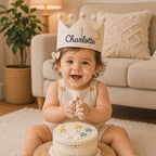 Personalized Birthday Candle Crown - Embroidered Kids Party Hat