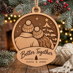 Personalized Better Together Christmas Ornament - Custom Couple Name Layered Wood
