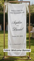 Personalized Wedding Welcome Sign, Custom Photo Banner, Couple Portrait Decor