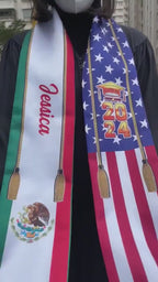 Custom Printed Graduation Stole Class of 2026 - Personalized Graduation Sash with Name & Logo - College High School Graduate Gift