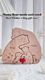 Personalized Bear Family Puzzle - Wooden Home Keepsake